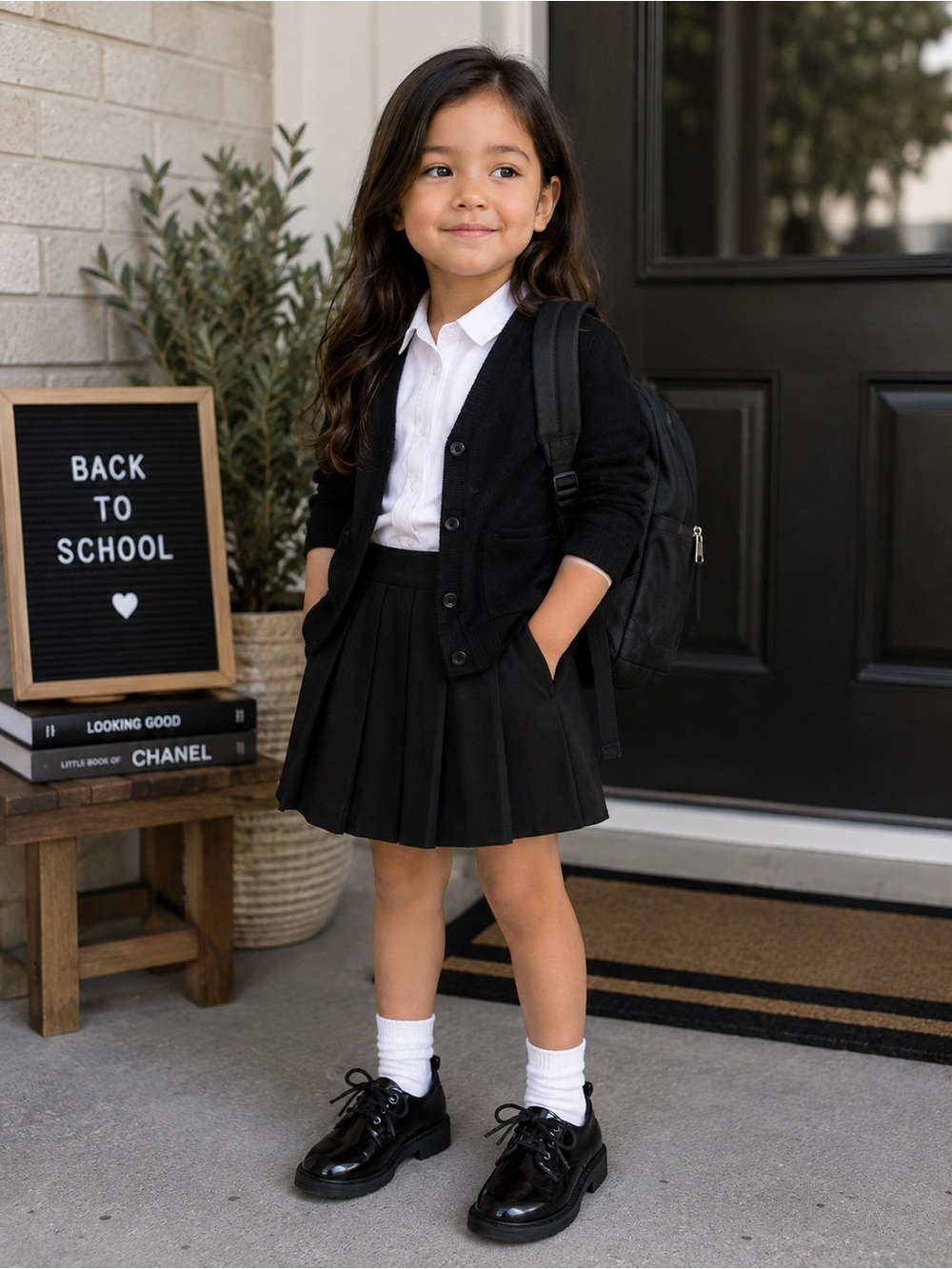 BNWOT Zara Black Glossy patent Lace-Up Derby Kids Dress up Shoes size 25 (US9)